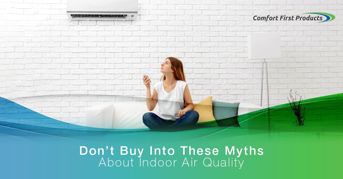 Woman enjoying fresh indoor air, debunking myths about air quality.