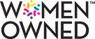 Logo with 'Women Owned' text and colorful flower design.
