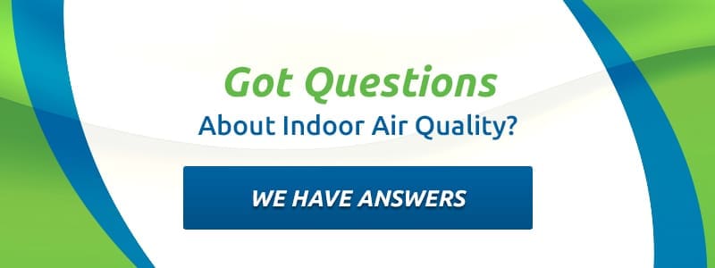 Banner advertising answers for indoor air quality questions.
