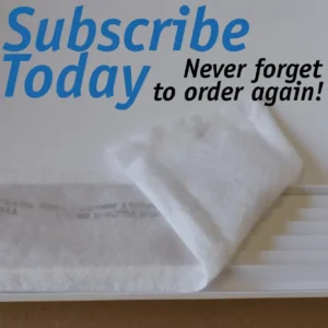 Subscribe today reminder with packaged items.